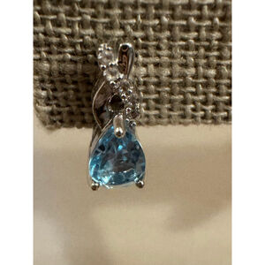 Natural Blue topaz and sapphire, necklace, earring, and ring set in Sterling
